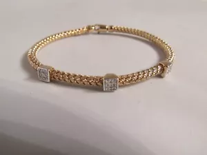 Bracciale Meshmerise Diamanti Oro Giallo 18K su Argento Sterling Nuovo $950 - Foto 1 di 5