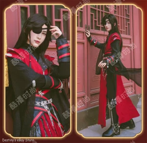 Parrucca abito fantasia cosplay Hua Cheng benedizione ufficiale Hanfu Heaven rosso - Foto 1 di 14