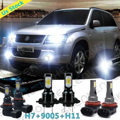 Para Suzuki Grand Vitara 2006-2013 Combo 9005 H7 Faro LED H11 Bombillas antiniebla 6 un. Foto 1 de 4