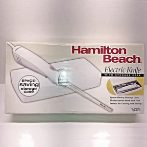 Hamilton Beach Electric Knife Set Carving Kit w/Serving Fork & Hard Case Fillet - Picture 1 of 14