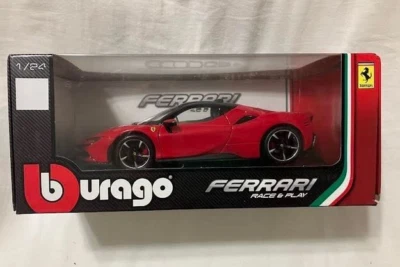 Carro modelo Ferrari fundido vermelho por Burago 2024 Novo na caixa - Imagem 1 de 4