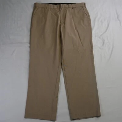 Pantalones de vestir Van Heusen 36 x 29 caqui calce recto flexible frente plano para hombre Foto 1 de 4