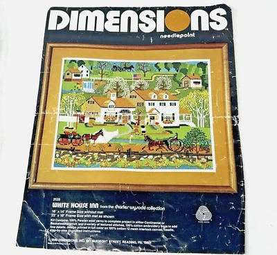 ~1980~Charles Wysocki~White House Inn Dimensions Needlepoint 18"x 14"PURE WOOL - Image 1 of 4
