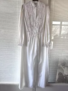 Camisón Vintage CHRISTIAN DIOR Blanco Mediano Chemise Algodón Satinado Encaje - Imagen 1 de 17
