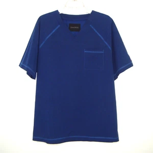 JAANUU V-Neck 1-Pocket Scrub Top Men's Size XL Blue Short Sleeve Tuckable - Picture 1 of 6