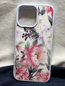 Micase White And Floral Silicone Case Fit For iPhone 14 Pro Max /15 Pro EUC - Picture 1 of 6