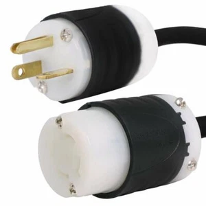 NEMA 6-20P to L15-20R Plug Adapter - 20A/250 V, 12 AWG - Iron Box # IBX-5177 - Picture 1 of 2