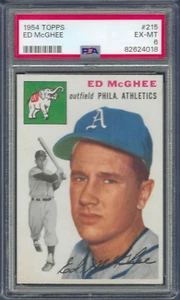 1954 Topps Ed McGhee # 215 PSA 6 EX-MT Philadelphia Athletics - Bild 1 von 2