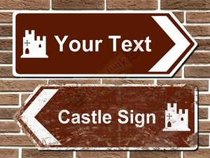 Personalisiertes Denkmal Schloss Straßenschild Wandtafel Mann Höhle Shop Bar Cafe - Bild 1 von 2