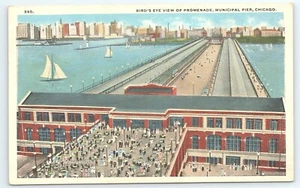 Postkarte Vogelperspektive der Promenade Municipal Pier Chicago Illinois - Bild 1 von 2