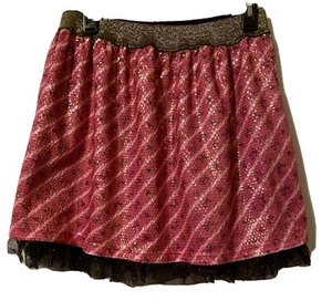 Ever After High Girls Lined Reversible Skirt Lace Glitter Sparkle Costume XL - Picture 1 of 8