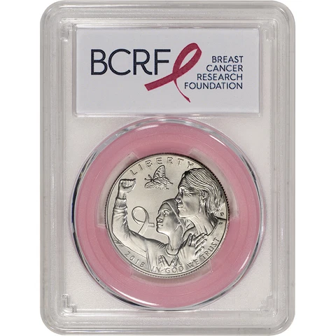 2018-D US Breast Cancer Commemorative BU Half Dollar PCGS MS69 First Strike Pink Cover