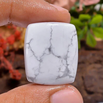 Auténtica piedra preciosa suelta Howlite forma radiante 37 quilates 24x20x5 mm Foto 1 de 4