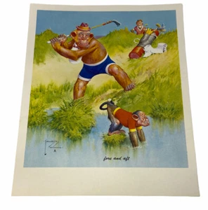 Vintage NOS Lawson Wood monkey 8" x 10" print "FORE AND AFT" - Picture 1 of 3