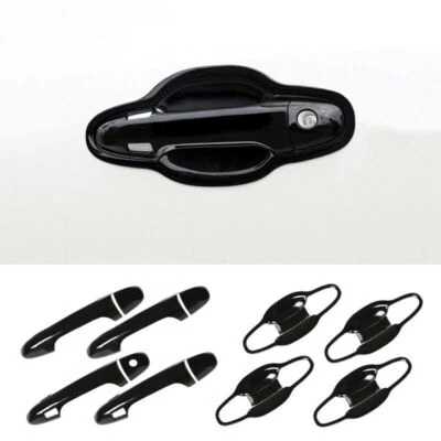 Cubierta de tazón de manija de puerta inteligente lateral negra brillante J para Toyota Highlander 2014-2019 Foto 1 de 4