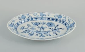 Meissen, plato ovalado de cebolla azul. Aprox. 1900. - Imagen 1 de 5
