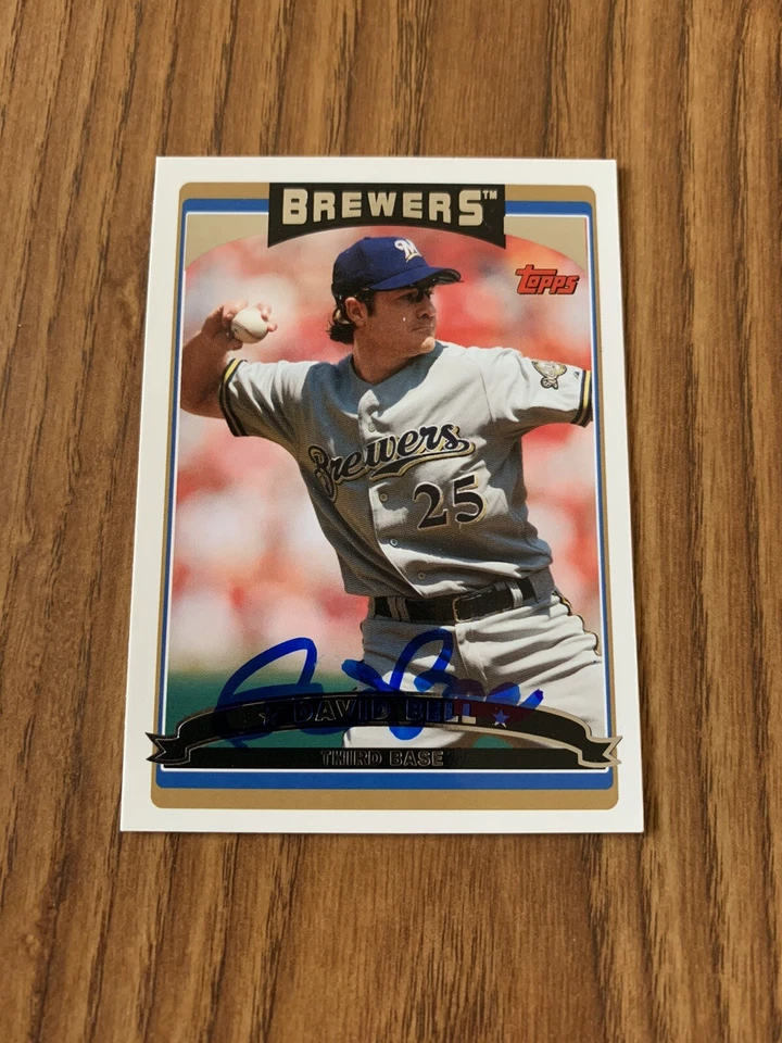 David Bell 2006 Topps Update Signed Autograph Card #UH74 Milwaukee Brewers COA - Image 1 of 1