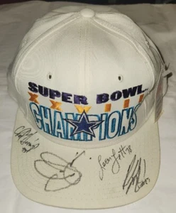 NEW Vintage STARTER Cap Signed Dallas Cowboys Jimmy JOHNSON Leon LETT MARYLAND - Picture 1 of 15