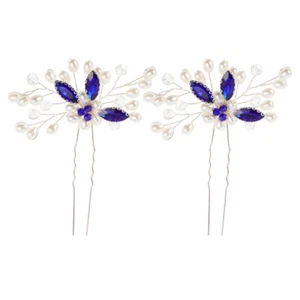 2 Pcs Bride Rhinestone Headpiece for Women Hair Accessories Wedding - Zdjęcie 1 z 11