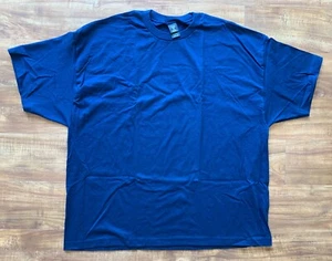 NWOT Hanes Big Mens Navy Blue Crew Neck Short Sleeve T-Shirt Top Tee Size 3XL - Picture 1 of 24