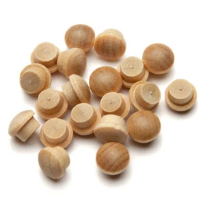 Darice Unfinished Wood Furniture Plug Button 0.5" x .25 Inch 18pc. - Picture 1 of 2