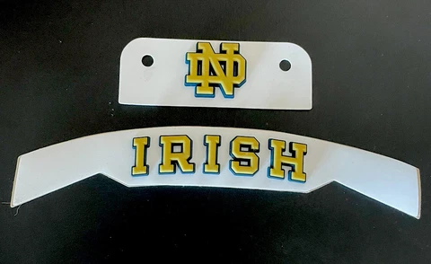 Notre Dame 3D F7 Speed Bumper Set, for a Full Size Football Helmet Cover