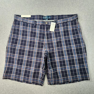 Pantalones Cortos Polo Ralph Lauren Prospect Para Hombre 42 Azul Marino Cuadros Bolsillos Frontales Planos Foto 1 de 4