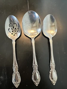 Oneida LOUISIANA 3 Pcs Serving Spoons 2 Solid 1 Slotted - Picture 1 of 11