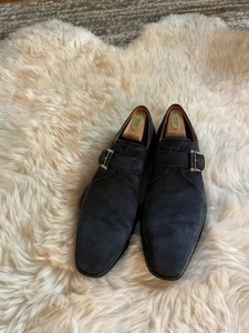 Zapatos MAGNANNI Saks Fifth Avenue para hombre azul marino gamuza correa monje talla 10,5 - Imagen 1 de 11