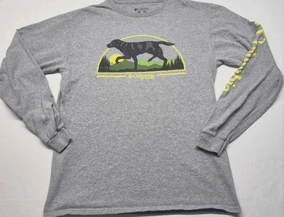 Columbia PHG Men Long Sleeve Hunting Dog Graphic Tee Logo Gray t-shirt sz. M - Image 1 of 4