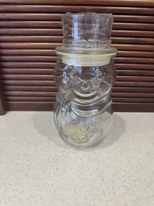 Libbey Glass Snowman Candy Jar - Picture 1 of 5