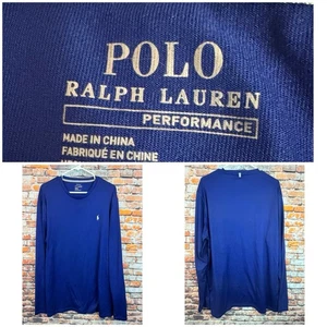 Polo Ralph Lauren Performance Long Sleeve Pullover Shirt XXL Pony Logo Blue - Picture 1 of 9