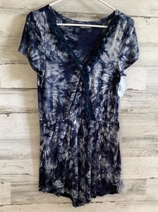 MAZE COLLECTION Stretchiger Strampler Festival Blau Batik Einteiler Damen L - Bild 1 von 4