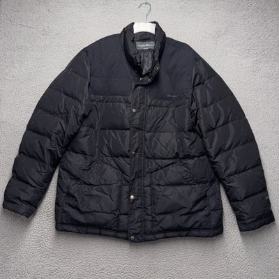 Eddie Bauer Puffer Jacket Mens XLT Black Down Softshell Coat Lined Outdoor - Image 1 of 4