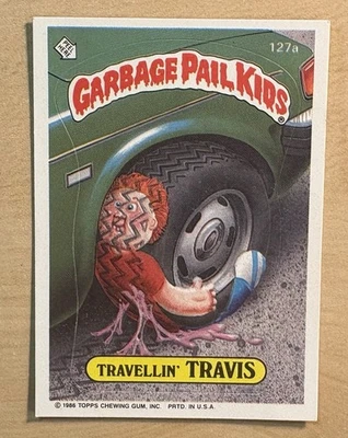 Garbage Pail Kids 1986 Topps Series 4 Card #127a, Travellin’ Travis - Image 1 of 2