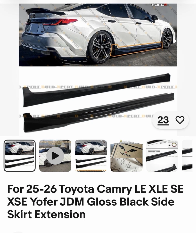 Molduras basculantes Toyota Camry 2025 Foto 1 de 1