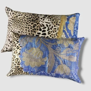 Roberto Cavalli Blue Panther luxury satin pillowcase 50x80 cm - Picture 1 of 3