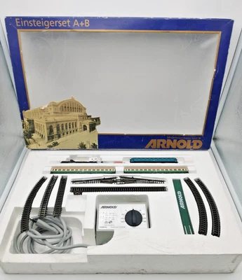 Arnold N 0224 DB Einsteigerset A + B Trafo Personenwagen Gleise ohne Lok in OVP - Bild 1 von 4