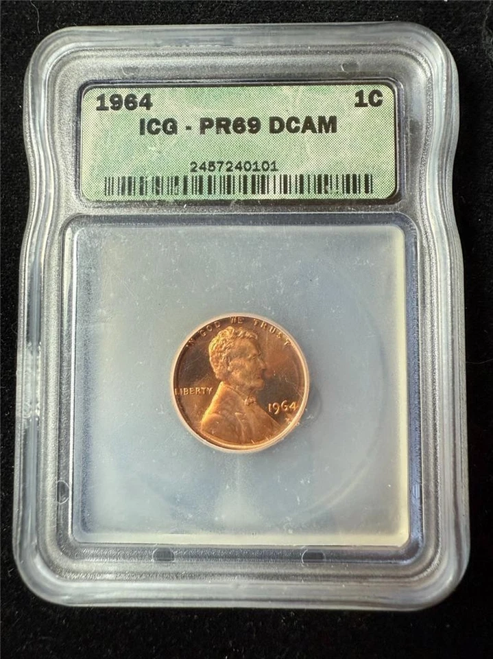 1964 S LINCOLN CENT PROOF 1C PR69 DCAM PF69 UCAM ULTRA CAMEO ICG SKU 3653 - Image 1 of 2