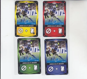 4 - 2025 NFL UNO Elite AMON-RA St. BROWN Yellow, Red, Green Blue Lions #166 - Picture 1 of 1