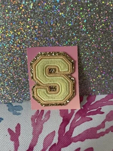 Stoney Clover Lane x Target LETTER “S” Sticker Patch Yellow Gold Glitter | NWT - Picture 1 of 2