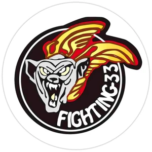VF-33 'Fighting 33' Bumper Sticker Military Vinyl Soldier Decal 5" - Bild 1 von 3
