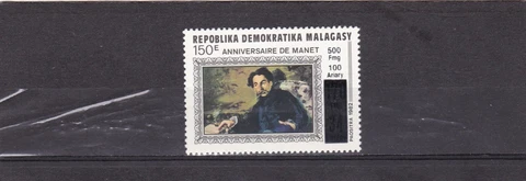 Comoros mnh rare overprinted stamp painting scott 1475B 1998 Cover
