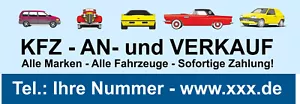 wetterfestes Banner mit Ösen KFZ An- und Verkauf, 50x150cm - Bild 1 von 1