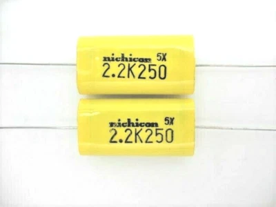 2 X - 2.2uF @ 250V (10%) металлизированный полиэстер пленка крышка -- аудио кроссовер твитер - Изображение 1 из 2