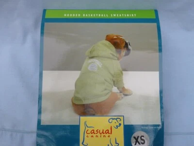 SUDADERA DE BALONCESTO CON CAPUCHA PERRO/MASCOTA de CASUAL CANINE talla pequeña nueva en paquete verde Foto 1 de 4