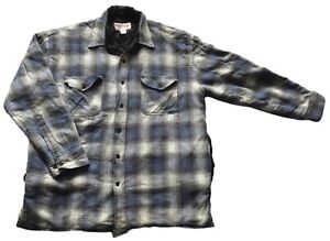 Mens Vintage Lightly Quilted Flannel Check Shirt Grunge Workwear Utility 42"