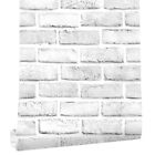 6m White Brick Pattern Self Adhesive Wallpaper Rolls Mural Paper Room Home Decor
