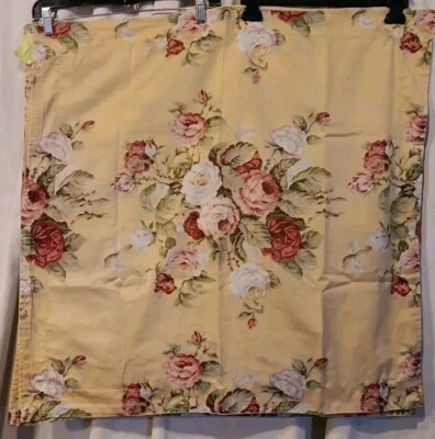Funda de Almohada De Colección Ralph Lauren Sophie Brooke EURO SHAM Amarillo Pálido y Rosas Foto 1 de 4