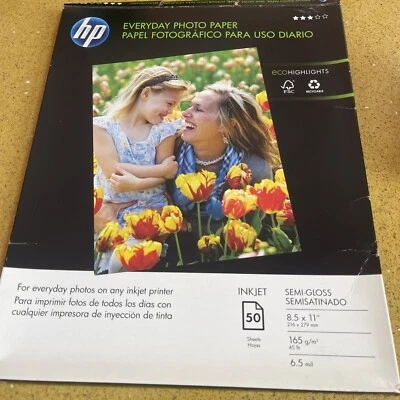HP Q8723A Everyday Semi Gloss Photo Paper 30 Sheets 8.5" x 11",open Box - Image 1 of 4